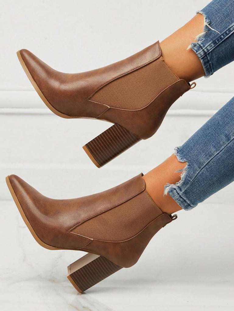 Tan Chunky Heel Chelsea Boot – Baby Couture