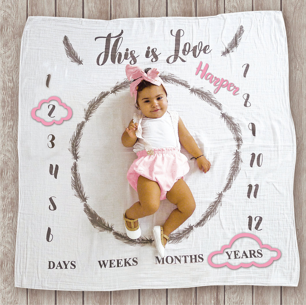 Milestone Muslin Marker Pack - Clouds