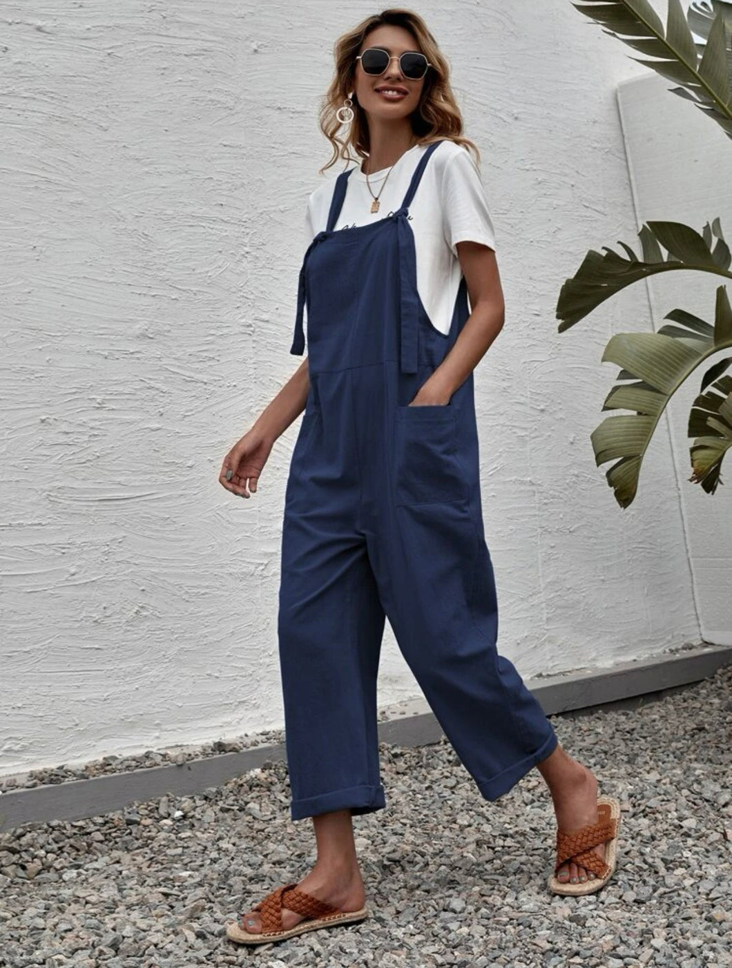 Suspender Jumpsuit - Navy