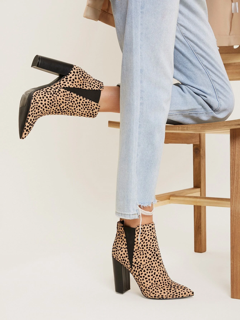Womens ankle boots leopard print hotsell