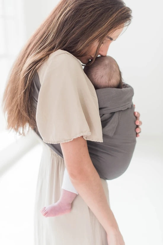 Mushroom Grey Linen Ring Sling - Single Layer