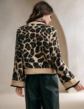 Leopard Tie Cardi - Black/Khaki