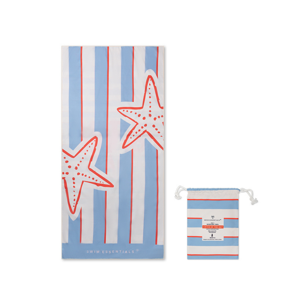 Swim Essentials - Microfiber Beach Towel - Catch Of The Day - 135x65 cm