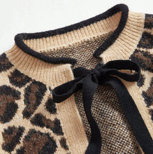 Leopard Tie Cardi - Black/Khaki