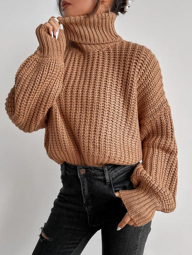 Drop Shoulder Frenchy Sweater - Caramel