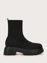 Black Platform Sock Boots