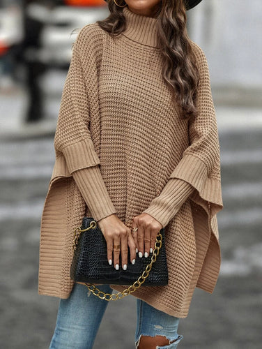 Turtle Neck Knit Poncho