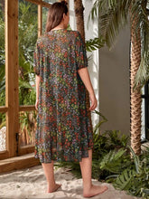 Maternity Strapless Floral One Piece with matching Kimono - Black