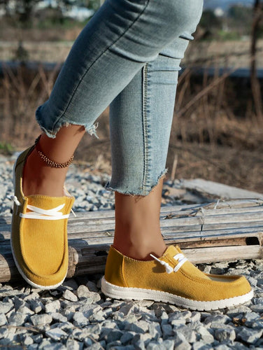 Mustard/White Lace Up Sneakers