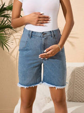 Maternity Frayed Denim Shorts