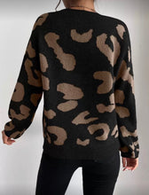 Leopard Bell Sleeve Cardigan - Chocolate