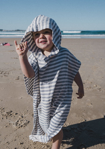 The Boulders Blue & White Stripe Turkish Poncho