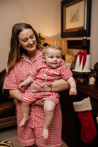Ladies Christmas Gingham Sleepwear Set
