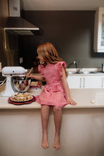 Girls Frilly Christmas Gingham Dress