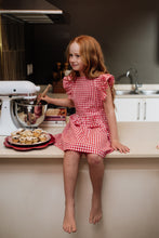 Girls Frilly Christmas Gingham Dress