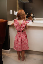 Girls Frilly Christmas Gingham Dress