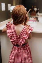 Girls Frilly Christmas Gingham Dress