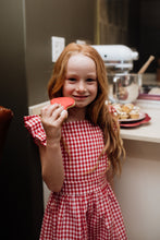 Girls Frilly Christmas Gingham Dress