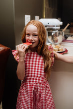 Girls Frilly Christmas Gingham Dress