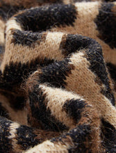 Leopard Tie Cardi - Black/Khaki