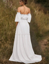 White Off Shoulder Maternity Maxi Dress