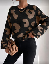 Leopard Bell Sleeve Cardigan - Chocolate
