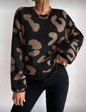Leopard Bell Sleeve Cardigan - Chocolate