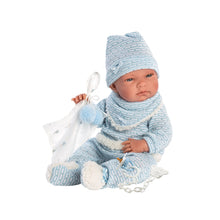 Llorens - Anatomically Correct Baby Boy Doll with Blue Outfit & Cushion: Nico - 40cm