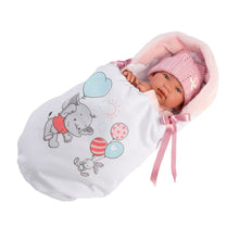 Llorens - Newborn Baby Girl Doll with Elephant Sleeping Bag, Clothing & Accessories: Tina - 44cm
