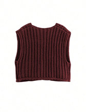 Sleeveless Knit Vest - Burgundy