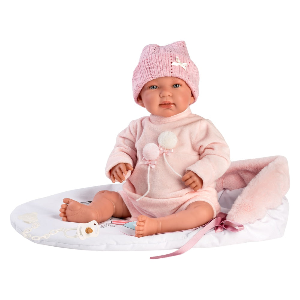 Llorens - Newborn Baby Girl Doll with Elephant Sleeping Bag, Clothing & Accessories: Tina - 44cm