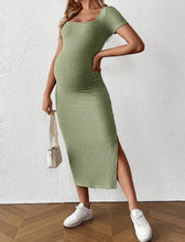 Maternity Pistachio Split Bodycon Dress