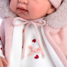 Llorens - Newborn Baby Girl Doll with Crying Mechanism, Pink Romper & Accessories: Tina - 44cm