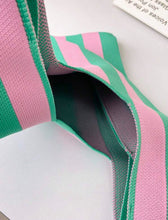 Striped Knit Tote - Pink/Green