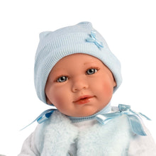 Llorens - Baby Boy Doll with Crying Mechanism & Baby Carrier: Mimo - 42cm