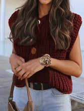 Sleeveless Knit Vest - Burgundy