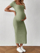 Maternity Pistachio Split Bodycon Dress