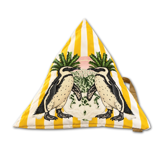 The Coral Penguin Slouchy Beach Pillow