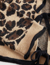 Leopard Tie Cardi - Black/Khaki