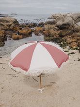 Red & White Striped Fringe Premium Umbrella