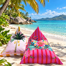 The Hibiscus Palm Slouchy Beach Pillow