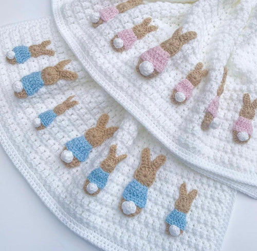 Bunny Crochet Crib Blanket