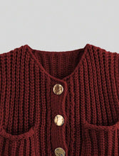 Sleeveless Knit Vest - Burgundy