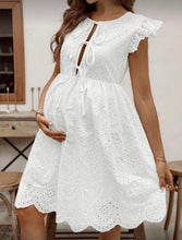 White Anglaise Maternity Dress