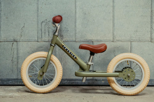 Trybike Steel 2-in-1 Balance Trike: Vintage Green