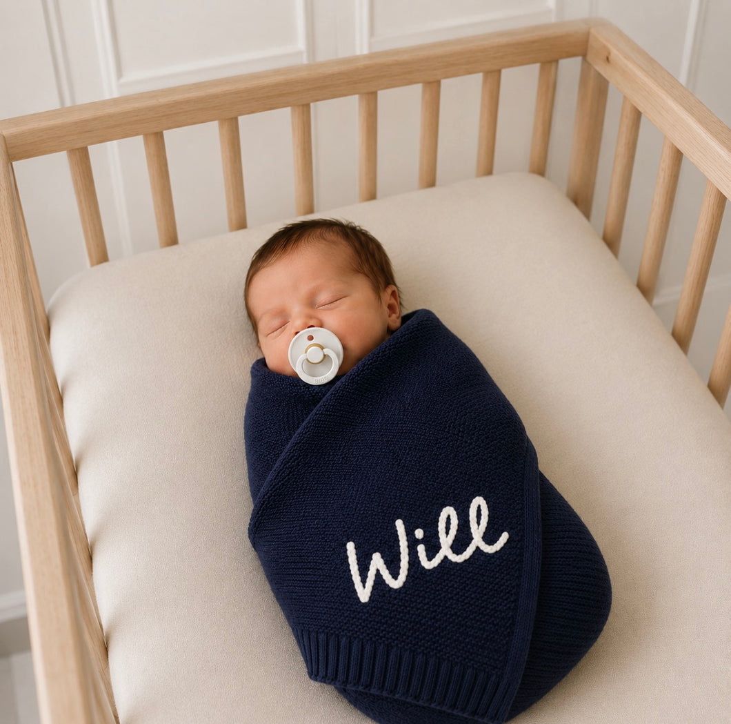 Hand Embroidered Name Blanket