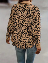 Leopard Drop Shoulder Corduroy Jacket