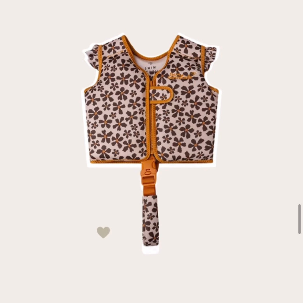 Swim Essentials - Swimming Vest - Yellow Daisy Orange/White 3-6 Years