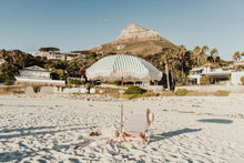 Forest Green & White Striped Fringe Premium Umbrella