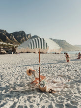 Forest Green & White Striped Fringe Premium Umbrella